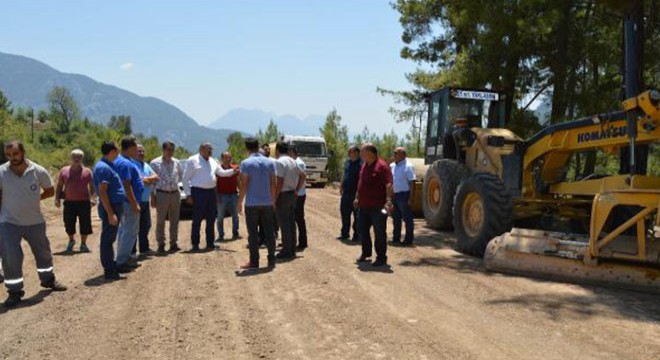 Haskızılören'de asfalt hazırlığı
