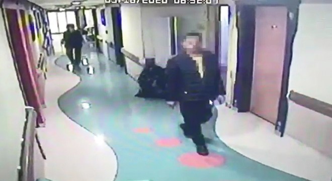 Hastaneden röntgen cihazı çalan şüpheli kamerada