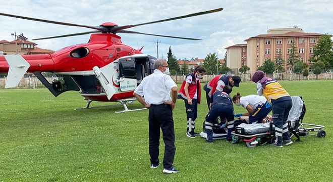 Hava ambulansı hayat kurtardı