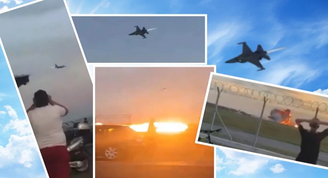 Herkesin gözü önünde: F-16 yere böyle çakıldı