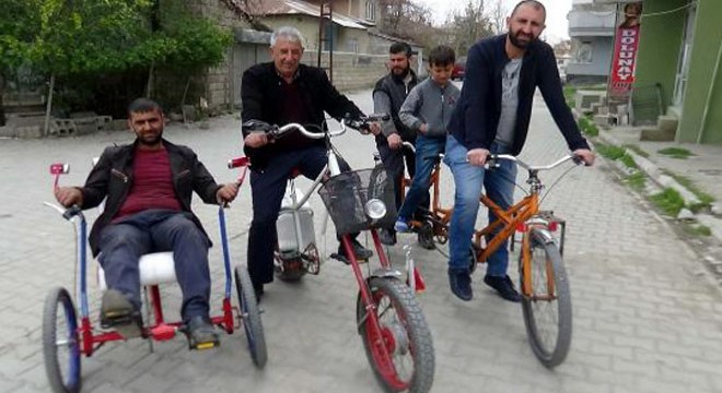 Hurdadan 3 tekerlekli bisiklet yaptı