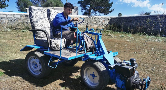 Hurdadan topladığı malzemelerle ATV yaptı