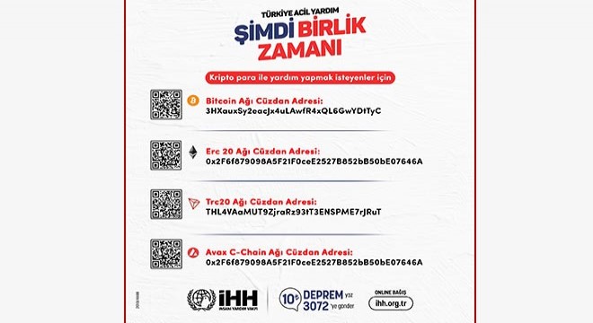 İHH, depremzedeler için kripto para bağışı almaya başladı