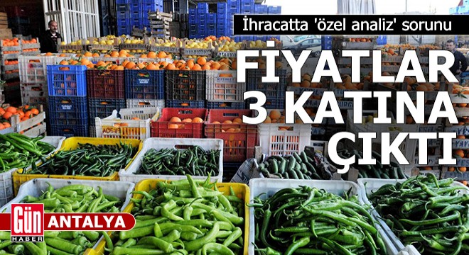 İhracatta  özel analiz  sorunu; Antalya da fiyatlar 3 katına çıktı