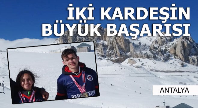 İki kardeşin kayakta büyük başarısı