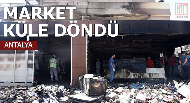 İki katlı market alev alev yandı