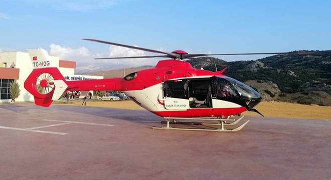 İlk helikopter minik Hamza için havalandı