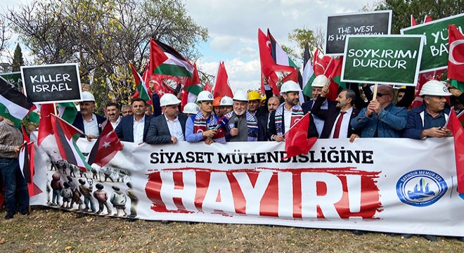 İngiltere Büyükelçiliği önünde Filistin'e destek açıklaması
