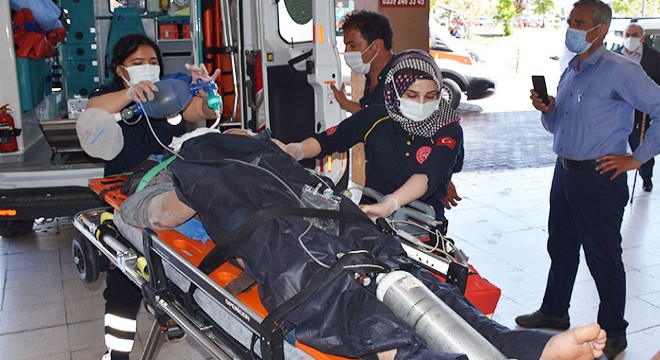 İnşaattan düşen işçi, ambulans helikopterle sevk edildi