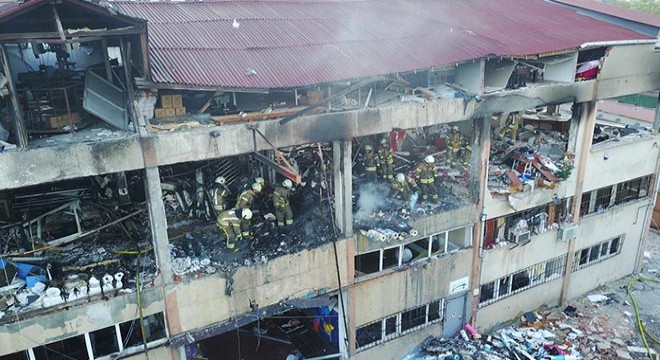 İş yerinde patlama sonrası çıkan yangın korkuttu