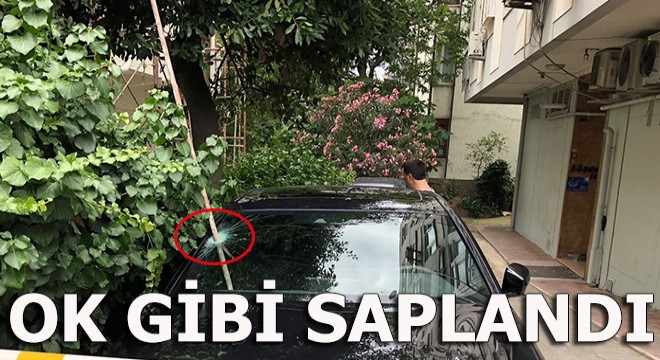 İskeleden düşen demir otomobile ok gibi saplandı