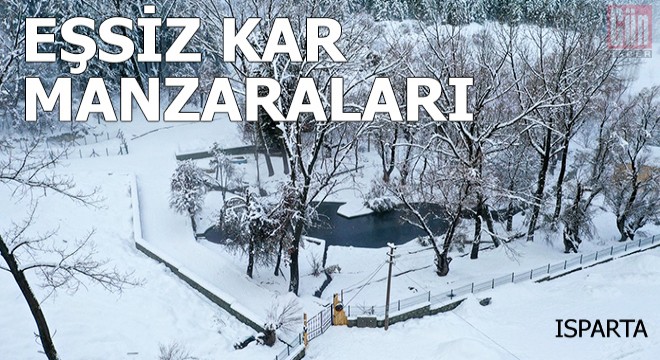 Isparta da eşsiz kar manzaraları