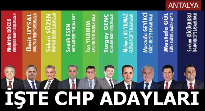 İşte CHP'nin Antalya adayları