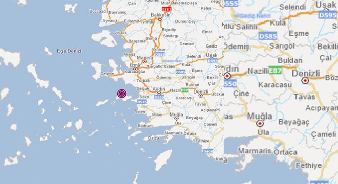 İzmir açıklarında 3.9 büyüklüğünde deprem