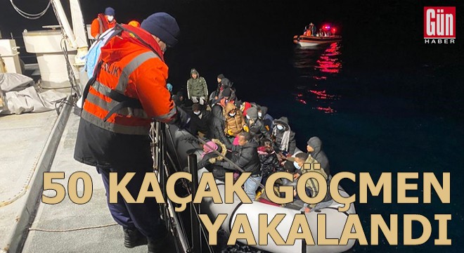 İzmir açıklarında 50 kaçak göçmen yakalandı