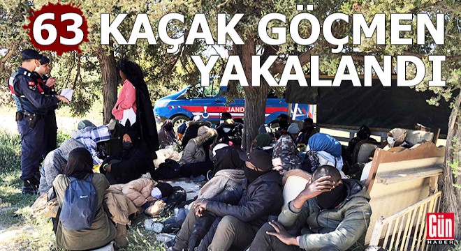 İzmir'de 63 kaçak göçmen yakalandı
