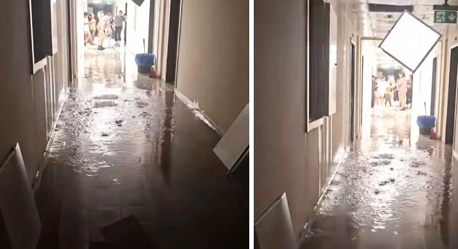 KYK Yurdunu su bastı: Temizlik öğrencilere kaldı