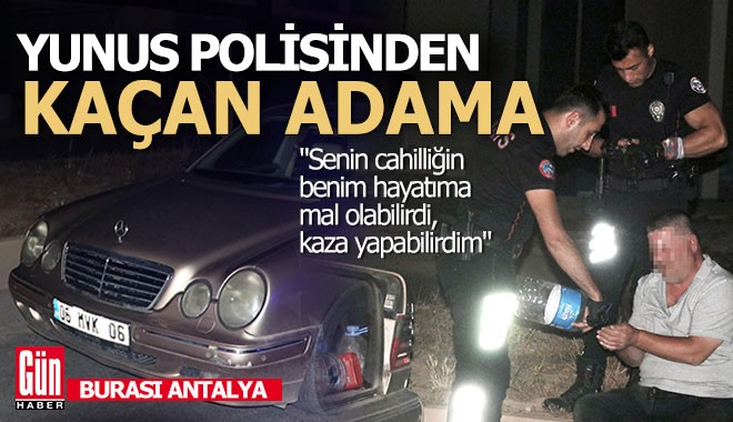 Kaçan sürücüye yunus polisinden sitem