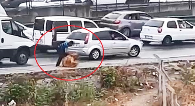 Kadına kemerli saldırı kamerada