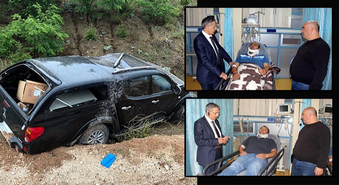 Kamyonet şarampole yuvarlandı: 2 polis yaralı