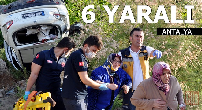 Kamyonetle cip çarpışıp, uçurumdan yuvarlandı: 6 yaralı
