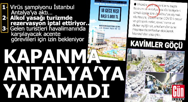 Kapanma Antalya'ya yaramadı