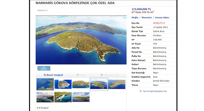 Karaca Adası'nın fiyatında 35 milyon liralık indirim
