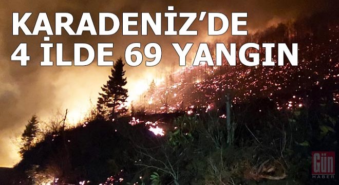 Karadeniz'de 4 ilde 69 noktada yangın