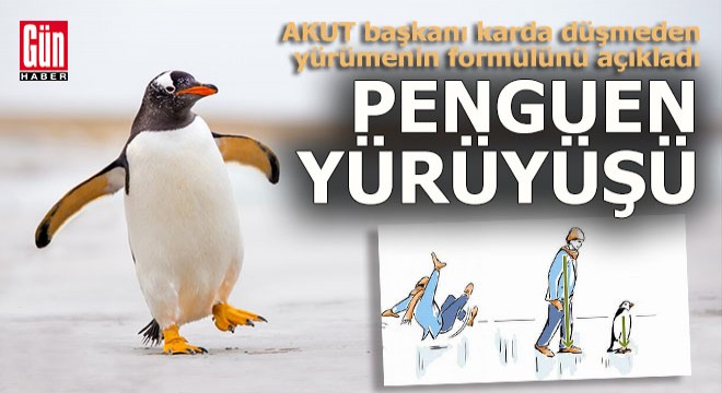 Karlı ve buzlu yolda penguen yürüyüşü tekniğini uygulayın