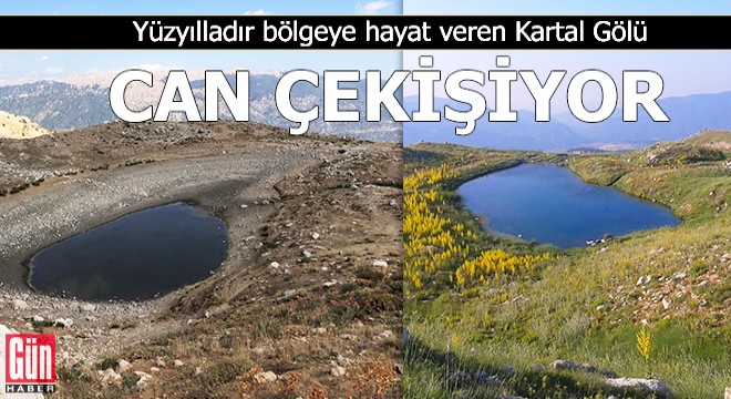 Kartal Gölü kuraklık nedeniyle can çekişiyor