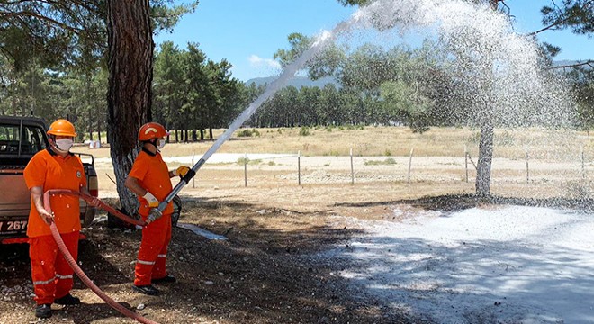 Kaş ta orman yangını tatbikatı