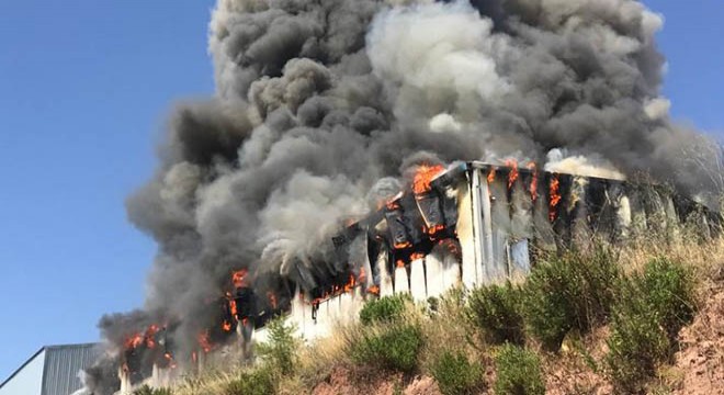 Katı atık bertaraf tesisinde yangın