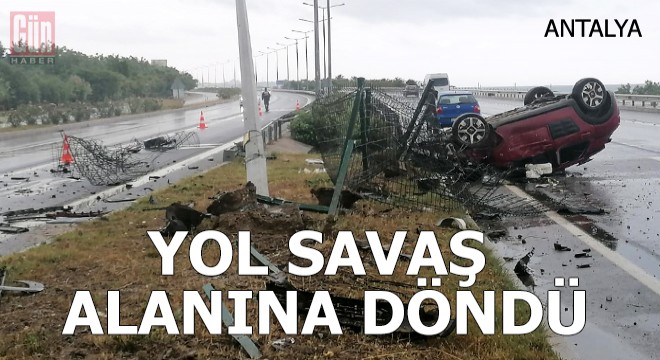 Kazada, yol savaş alanına döndü