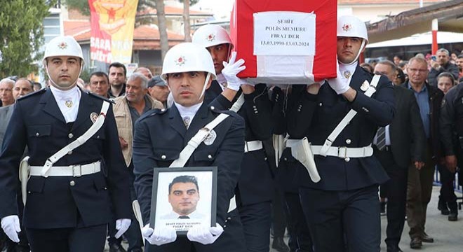 Kazada şehit olan polis memuru, son yolculuğuna uğurlandı