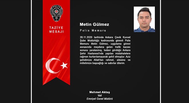 Kazada yaralanan polis memuru, şehit oldu