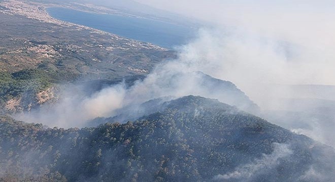 Kazdağı Milli Parkı'nda yanan alanlar havadan görüntülendi