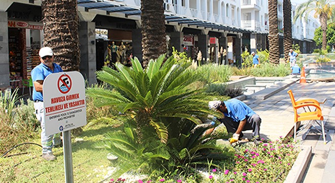 Kemer'de caddeler temizlendi