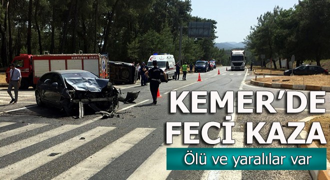 Kemer'de minibüsle otomobil çarpıştı; ölü ve yaralılar var