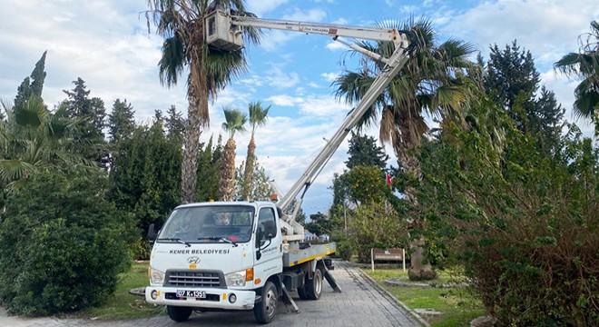 Kemer'de yeşil alanlara bakım