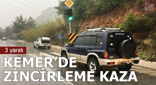 Kemer'de zincirleme kaza: 3 yaralı