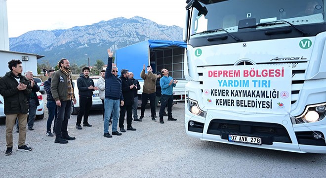 Kemer den deprem bölgesine 6 yardım TIR ı