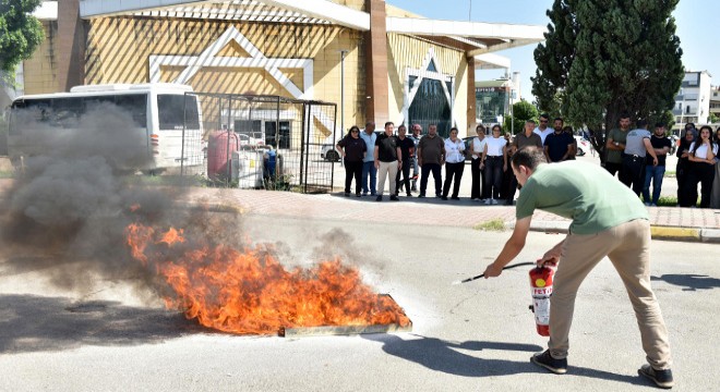 Kepez'de deprem ve yangın tatbikatı