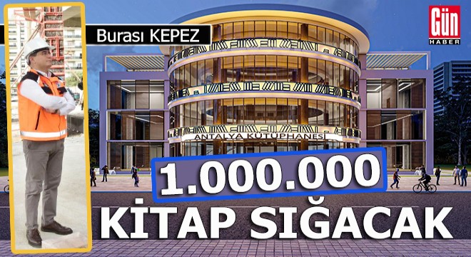 Kepez'deki Antalya Kütüphanesi yükseliyor