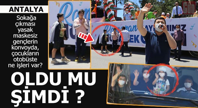 Kepez'deki konvoyda yasak ihlali...