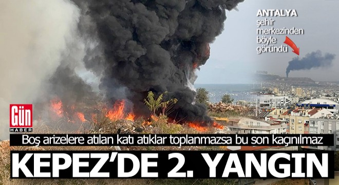 Kepez de toplanmayan katı atıklar tutuştu