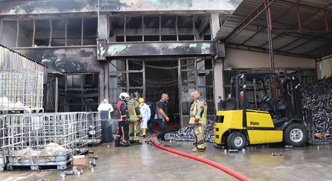 Kimyasal madde dolum fabrikasında yangın