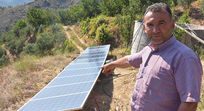 Kiraz bahçesinde kendi elektriğini üretiyor