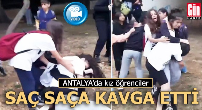 Kız öğrencilerin saç saça baş başa kavgası