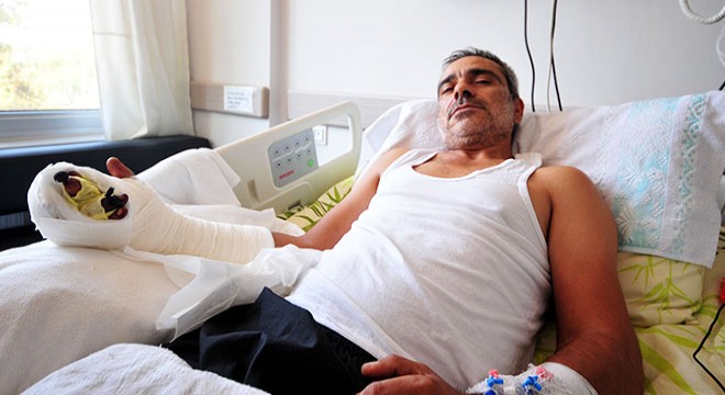 Kopan parmaklarını poşetle hastaneye götürdü