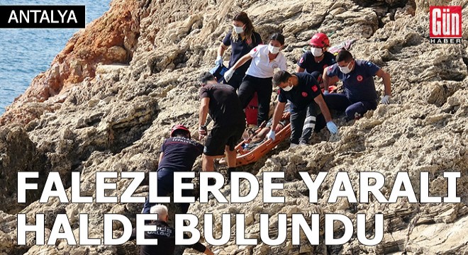 Köpeğini ararken mahsur kaldığı falezlerde bu kez yaralı bulundu